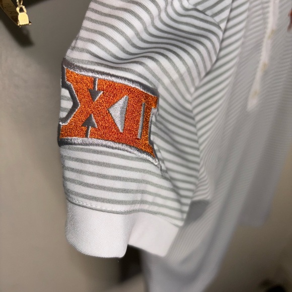 (Not AVAILABLE)Nike Golf White and Gray Striped Polo(0012) - Picture 5 of 10